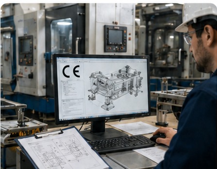 CE marking compliance review on industrial machinery